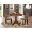Pemberly Row 3-Piece Wood Dinette Set in Mahogany and Coffee Upholstery