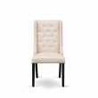 Pemberly Row 5-Piece Dining Set with Round Table and Tufted Chairs in Black