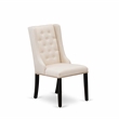 Pemberly Row 5-Piece Dining Set with Round Table and Tufted Chairs in Black
