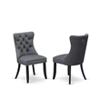 Pemberly Row 7-Piece Kitchen Set with Platinum Gray Chairs in Walnut