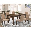 Pemberly Row 7-Piece Dining Set in Jacobean Brown and Light Sable