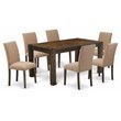 Pemberly Row 7-Piece Dining Set in Jacobean Brown and Light Sable