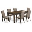 Pemberly Row 7-Piece Wood Dinette Set in Distressed Jacobean Brown