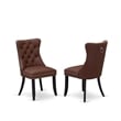 Pemberly Row 5-Piece Kitchen Dining Set in Antique Walnut and Burgundy