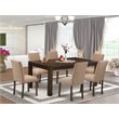 Pemberly Row 7-Piece Wood Dining Set in Distressed Jacobean Brown