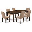 Pemberly Row 7-Piece Wood Dining Set in Distressed Jacobean Brown