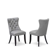 Pemberly Row 5-Piece Dining Set in Walnut Finish with Light Gray Chairs