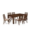 Pemberly Row 7-Piece Dining Set with Rubberwood Table and Acacia Chairs