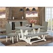 Pemberly Row 6-Piece Wood Dining Set with Cream Upholstery in Multi-Color