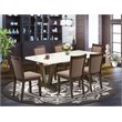 Pemberly Row 7-Piece Rubber Wood Dining Set in Coffee Finish