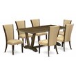 Pemberly Row 7-Piece Acacia Wood Dining Set in Jacobean Finish