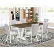 Pemberly Row 7-Piece Wood Dining Table Set in White/Gray Finish
