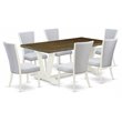 Pemberly Row 7-Piece Wood Dining Table Set in White/Gray Finish