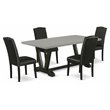 Pemberly Row 5-Piece Traditional Wood Dining Set in Black Finish