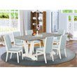 Pemberly Row 7-Piece Dining Table & Chairs Set in Baby Blue Linen White