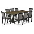 Pemberly Row 9-Piece Rubber Wood Dining Set in Distressed Jacobean Finish