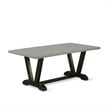 Pemberly Row 9-Piece Rubberwood Dining Set in Shitake Gray and Cement