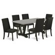 Pemberly Row 7-Piece Wood Dining Set in Smoke and Linen White Finish