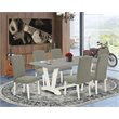 Pemberly Row 7-Piece Dining Set with White Table and Dark Shitake Chairs