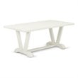 Pemberly Row 7-Piece Rubberwood Dining Set with Cream Linen Upholstery