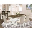 Pemberly Row 7-Piece Wood Dining Table Set in White and Cream