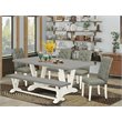 Pemberly Row 6-Piece Wood Dining Room Table Set in White and Smoke