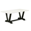 Pemberly Row 5-Piece Dining Table Set in White with Gray Upholstered Chairs