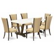 Pemberly Row 7-Piece Wood Dining Table Set in Linen White Finish