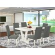 Pemberly Row 7-Piece Wood Dining Set with Parson Chairs in Gray Smoke