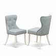 Pemberly Row 5-Piece Wood Dining Set with Parson Chairs in White/Jacobean