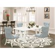 Pemberly Row 5-Piece Rubberwood Dining Set with Parson Chairs in Multicolor