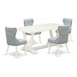 Pemberly Row 5-Piece Rubberwood Dining Set with Parson Chairs in Multicolor