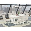 Pemberly Row 7-Piece Rubber Wood Dining Set in Linen White & Doeskin