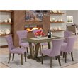 Pemberly Row 7-Piece Wood Dining Room Set in Linen White and Cream