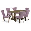Pemberly Row 7-Piece Wood Dining Room Set in Linen White and Cream