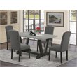 Pemberly Row 5-Piece Wood Dining Room Set in Dark Gotham Gray and Black
