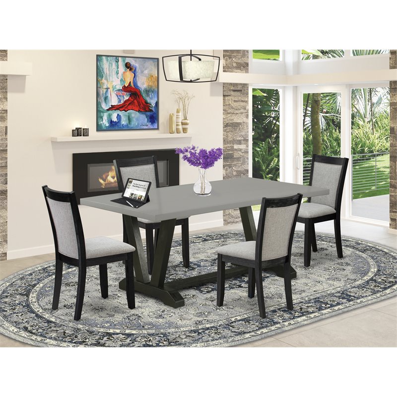 Pemberly Row 5-Piece Acacia Wood Dining Set in Multi-Color Finish