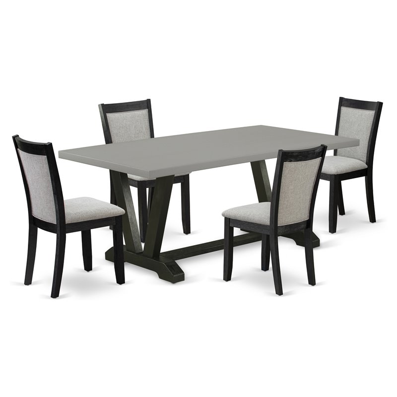 Pemberly Row 5-Piece Acacia Wood Dining Set in Multi-Color Finish
