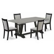 Pemberly Row 5-Piece Acacia Wood Dining Set in Multi-Color Finish