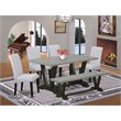 Pemberly Row 6-Piece Rubberwood Dining Set in Cement Multi-Color Finish