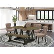 Pemberly Row 6-Piece Wood Kitchen Set in Black with Multi-Color Finish