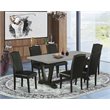 Pemberly Row 7-Piece Wood Kitchen Table and Chair Set in Black Finish