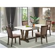 Pemberly Row 5-Piece Rubberwood Dining Set in White/Jacobean/Coffee Finish