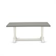 Pemberly Row 6-Piece Asian Wood Dining Set in White/Cream/Cement Finish
