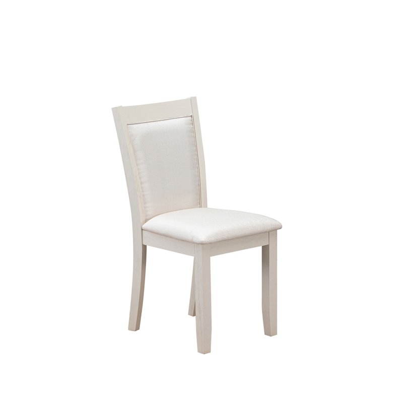Pemberly Row 6-Piece Asian Wood Dining Set in White/Cream/Cement Finish