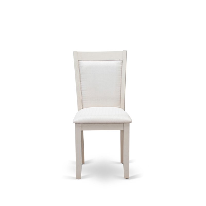 Pemberly Row 6-Piece Asian Wood Dining Set in White/Cream/Cement Finish