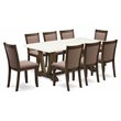 Pemberly Row 9-Piece Rubberwood Dining Set in Coffee/White/Jacobean
