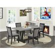 Pemberly Row 5-Piece Modern Dining Set Acacia Wood Cement Finish