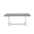 Pemberly Row Rectangular Dining Table with Cement Top and Linen White Legs