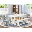 Pemberly Row 6-Piece Wood Dining Set with Linen White Finish